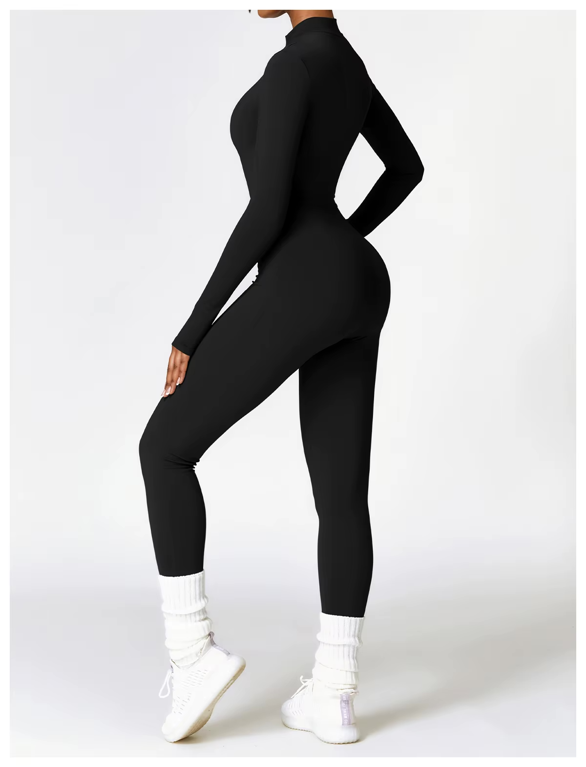 Women's Flexible Collar Winter Body-con One-Piece Jumpsuit