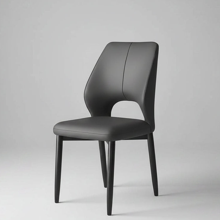Modern Leather Dining Chair with Backrest