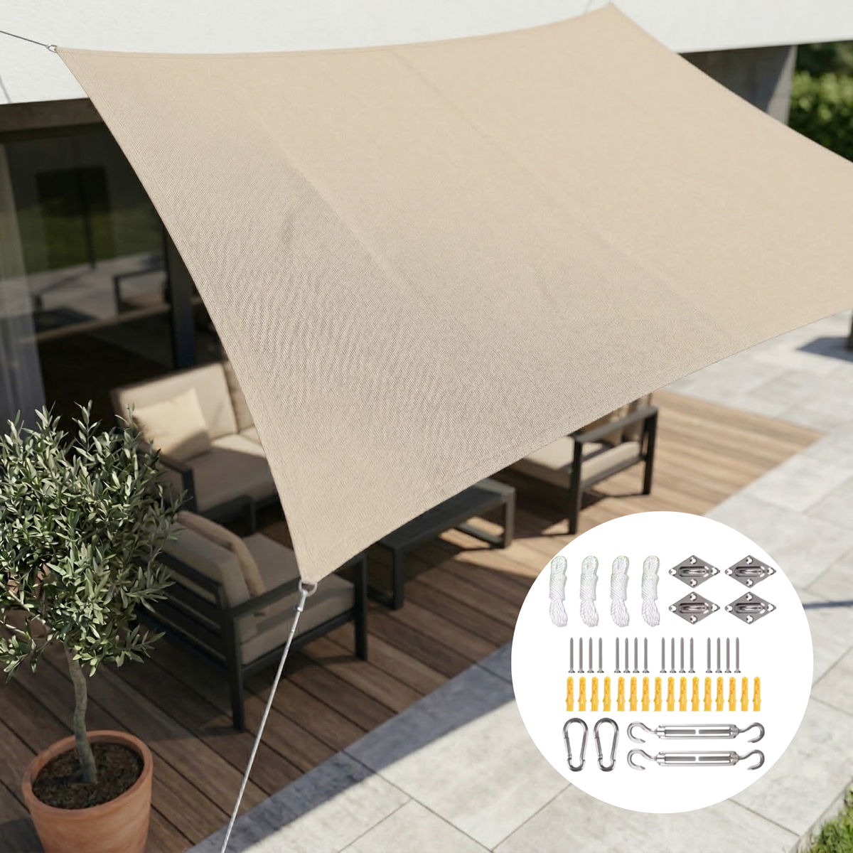 Rectangular Sun Shade Sail Waterproof - Image 15