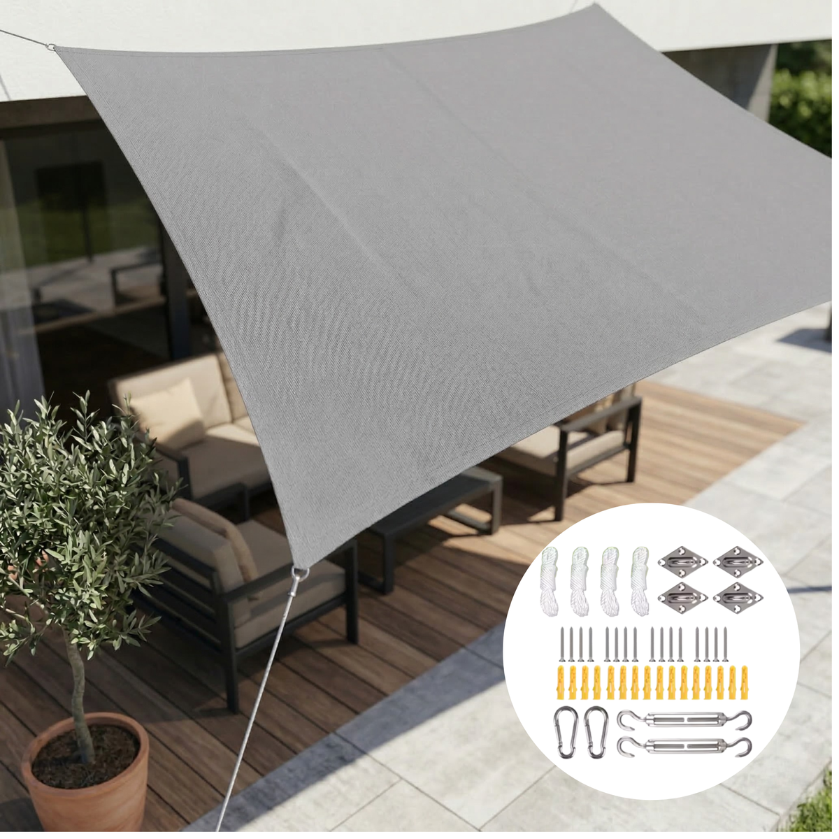Rectangular Sun Shade Sail Waterproof - Image 17