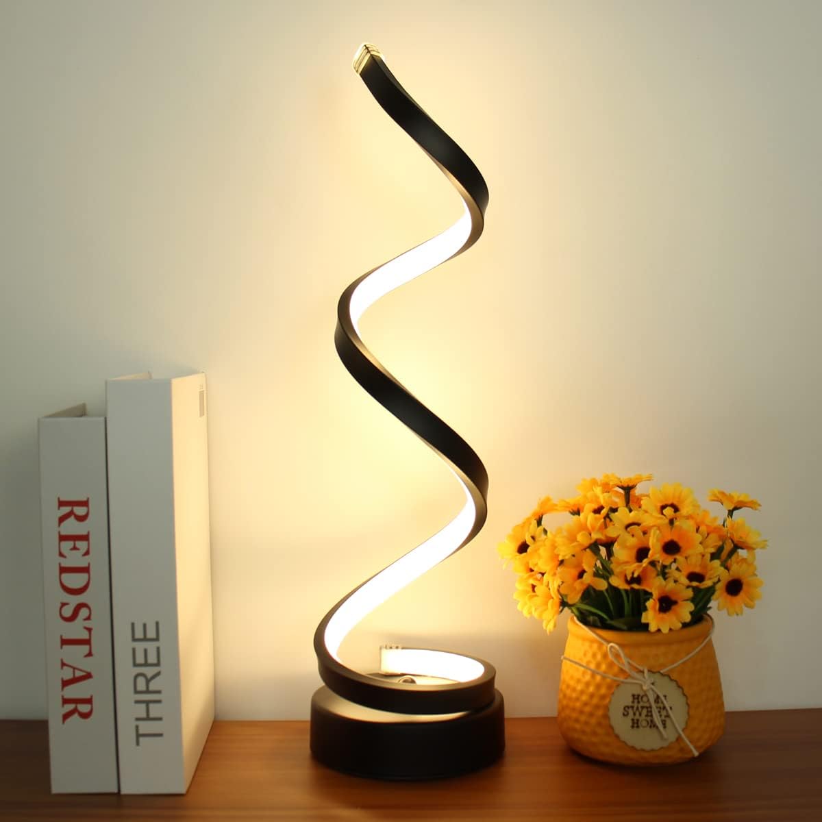 Modern Table Lamp Dimmable LED Spiral Bedside Desk Light USB Rechargeable - Image 3