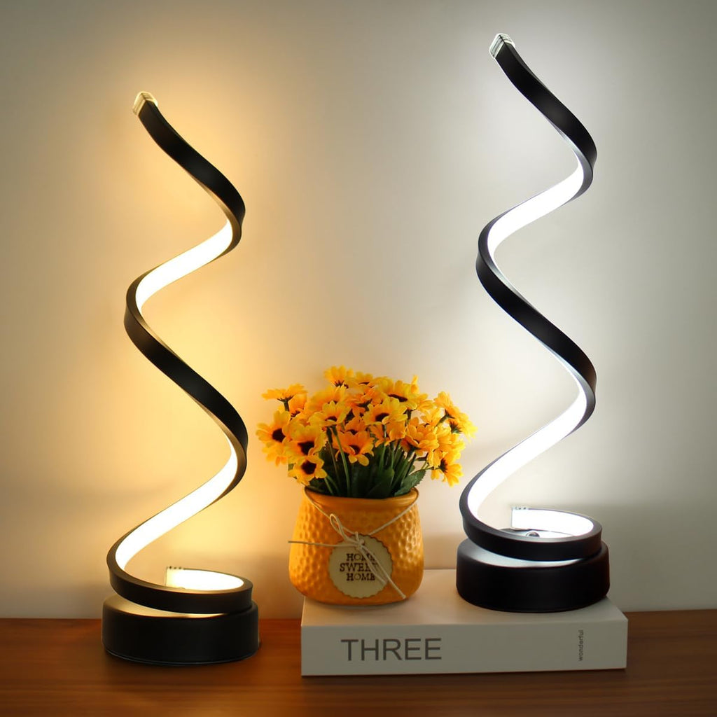 Modern Table Lamp Dimmable LED Spiral Bedside Desk Light USB Rechargeable - Image 6