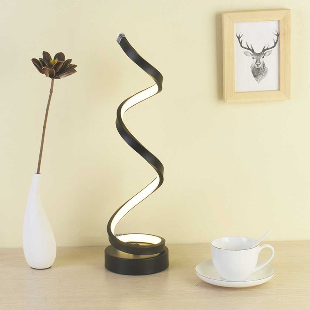 Modern Table Lamp Dimmable LED Spiral Bedside Desk Light USB Rechargeable - Image 7