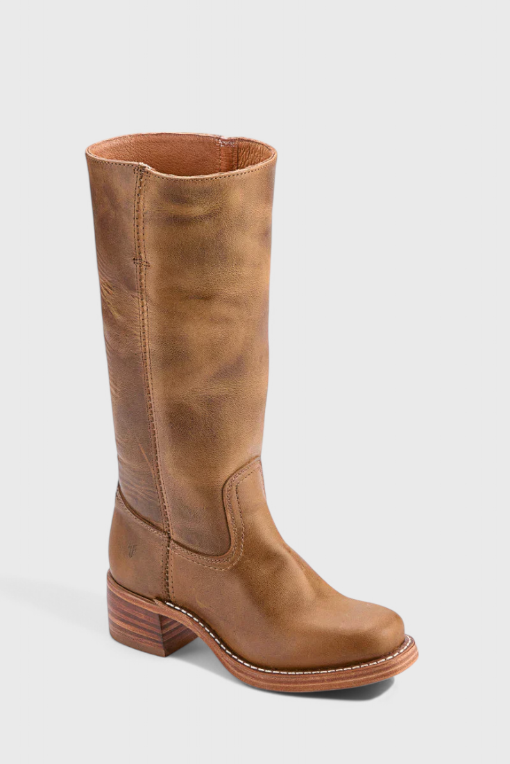 Elegant Water-resistant Leather Knee-High Boots for Women