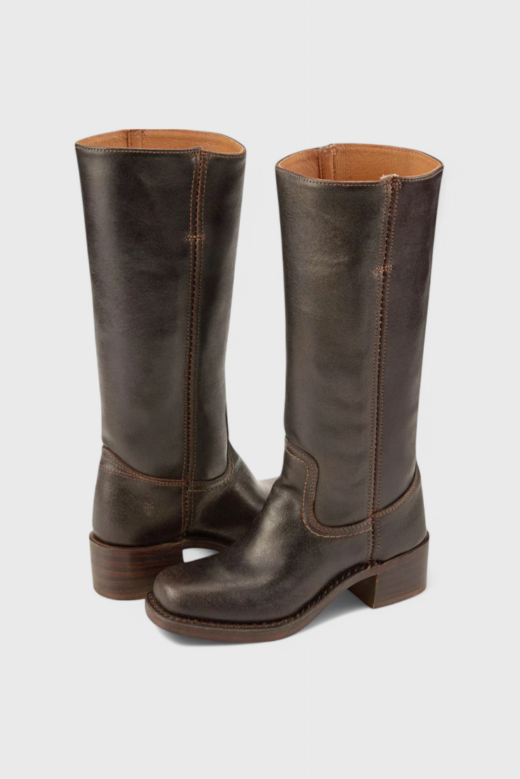 Elegant Water-resistant Leather Knee-High Boots for Women