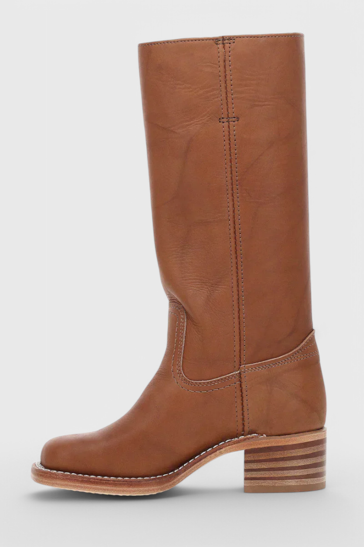 Elegant Water-resistant Leather Knee-High Boots for Women