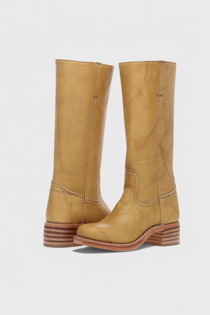 Women's classic versatile knee-high boots with a stacked heel