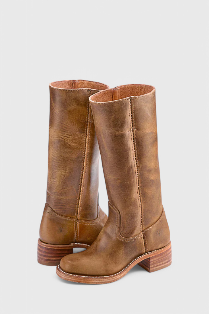 Elegant Water-resistant Leather Knee-High Boots for Women