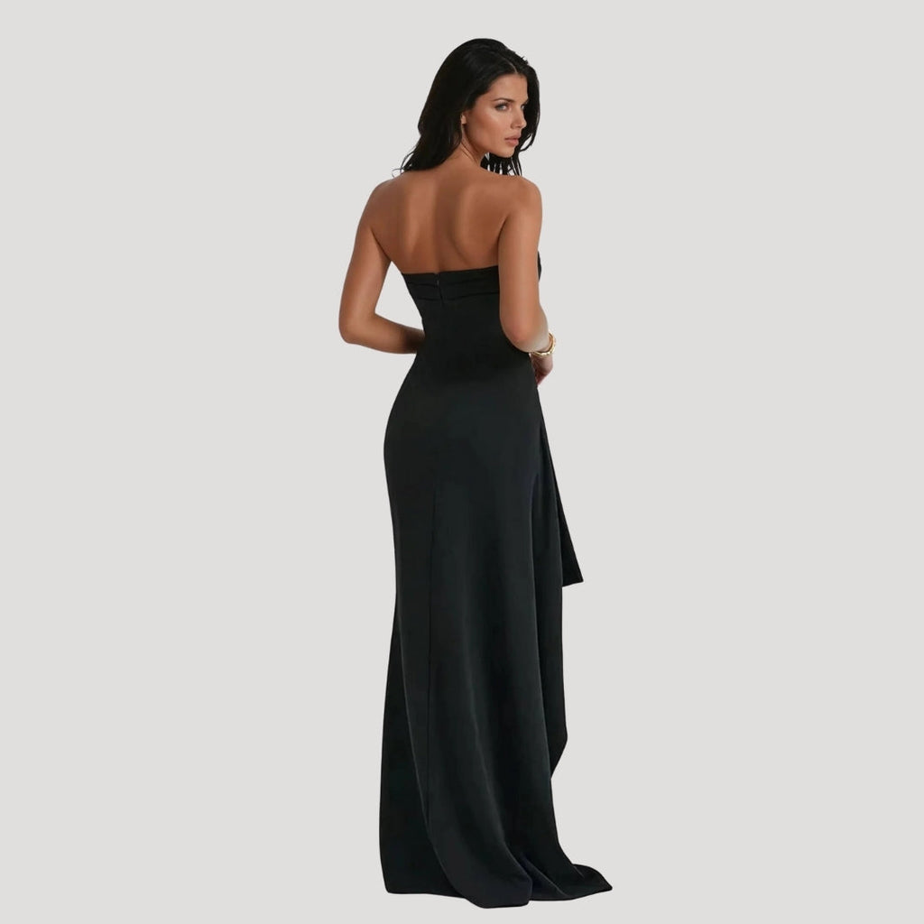 Versatile Strapless Maxi Wedding Guest Dress for Women