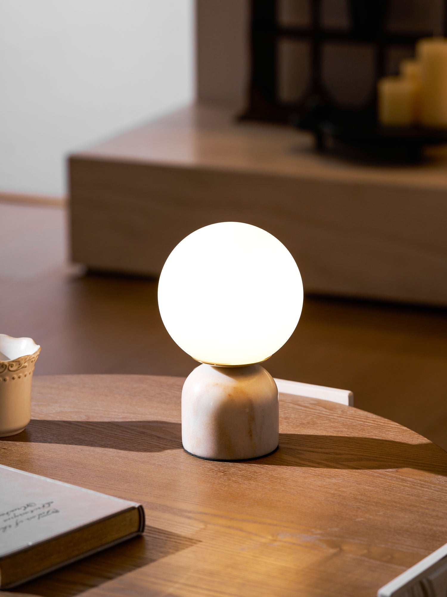 Marble Table Lamp Modern Globe Bedside Minimalist Bedroom - Image 47