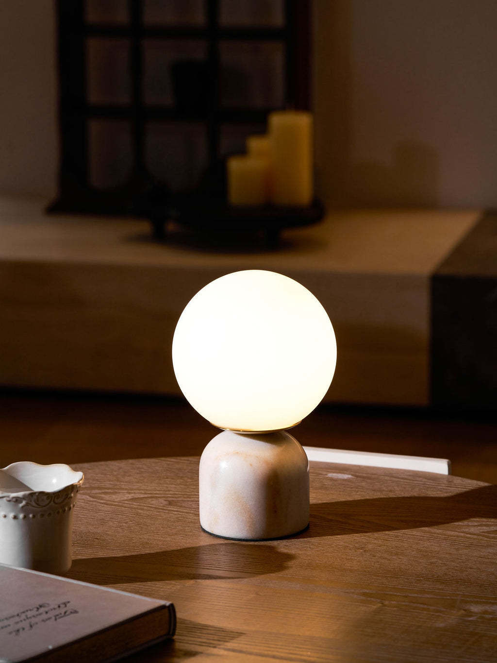 Marble Table Lamp Modern Globe Bedside Minimalist Bedroom - Image 48
