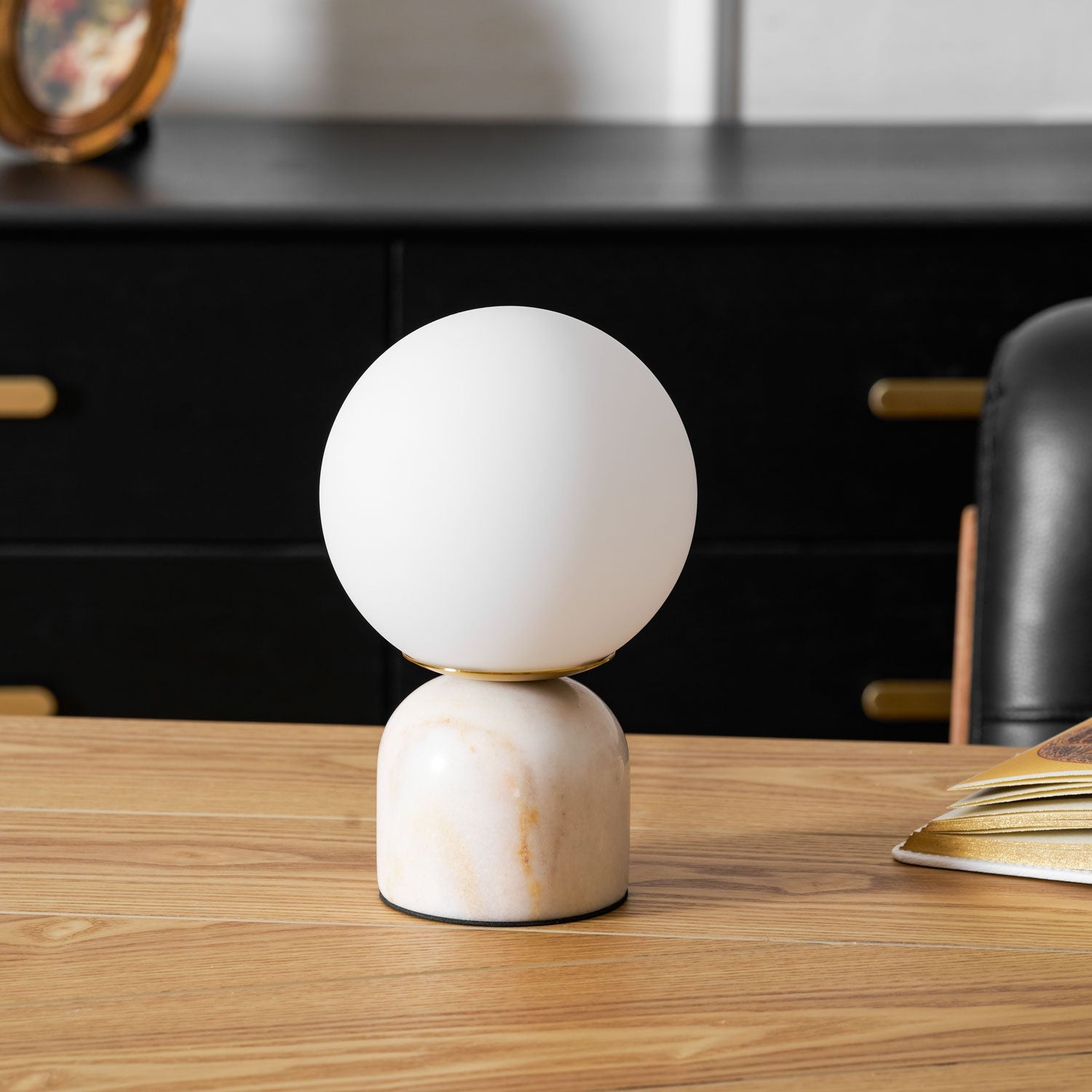 Marble Table Lamp Modern Globe Bedside Minimalist Bedroom - Image 52