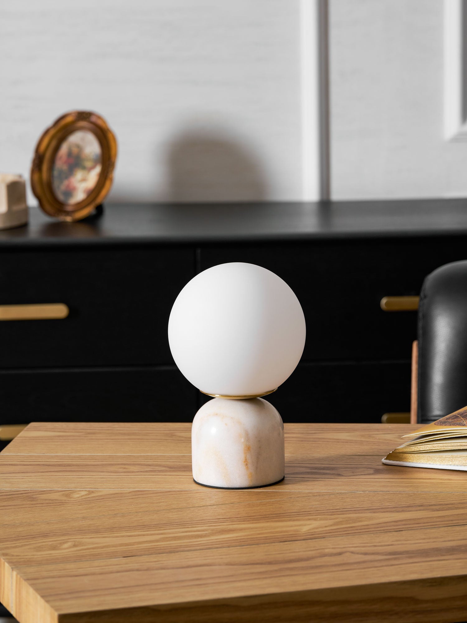 Marble Table Lamp Modern Globe Bedside Minimalist Bedroom - Image 53