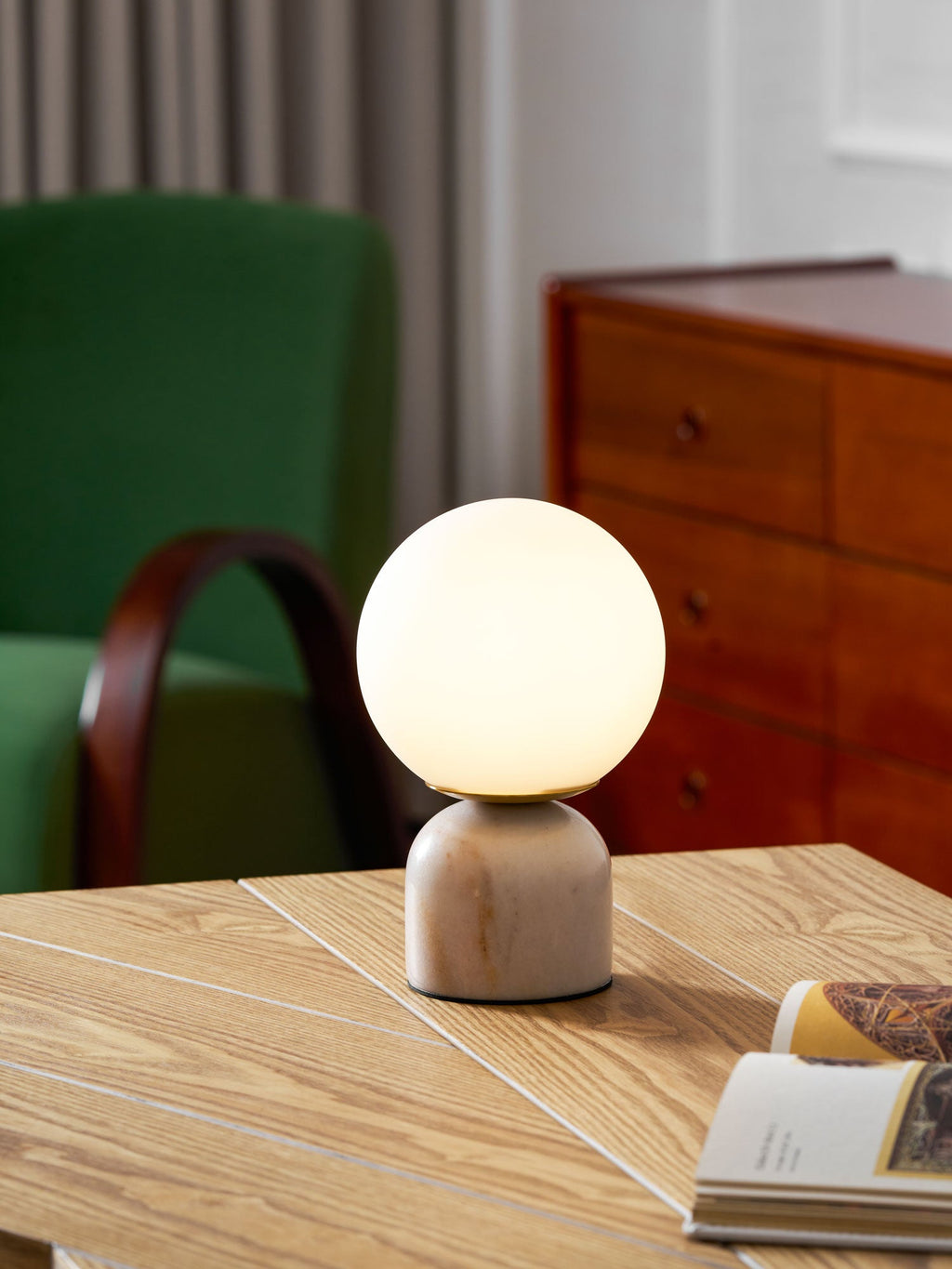 Marble Table Lamp Modern Globe Bedside Minimalist Bedroom - Image 54