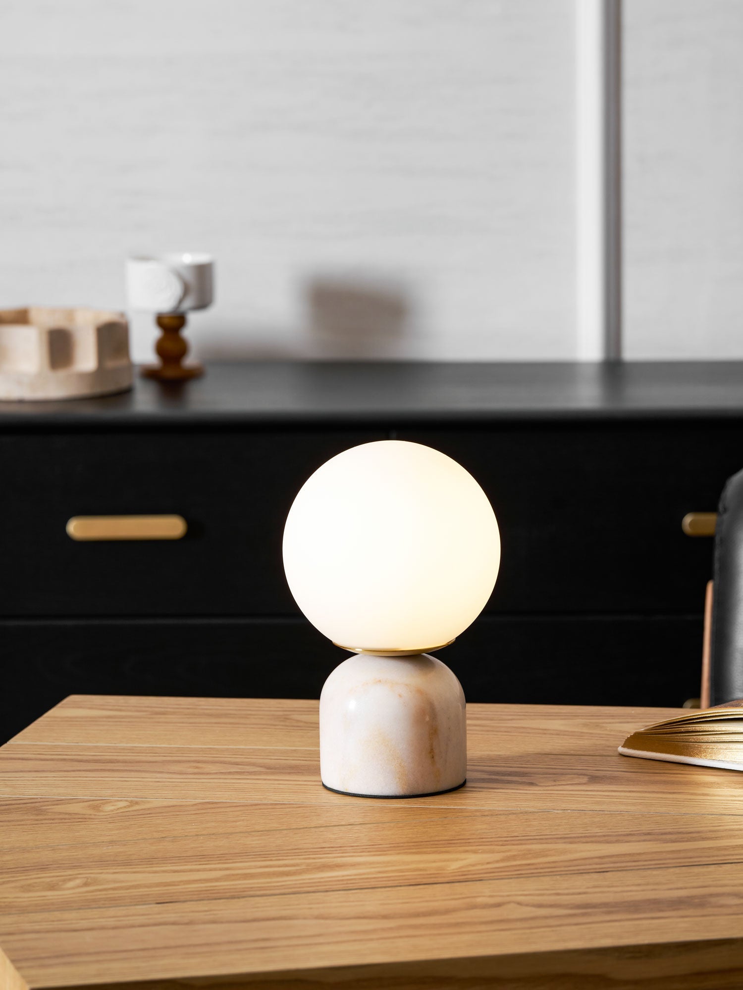 Marble Table Lamp Modern Globe Bedside Minimalist Bedroom - Image 55