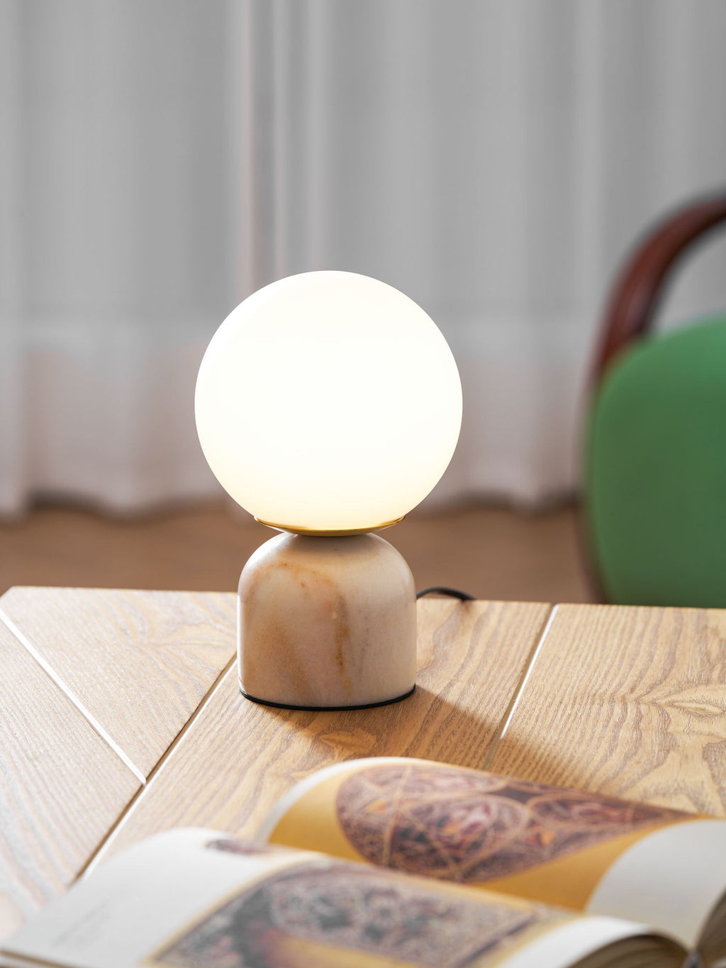 Marble Table Lamp Modern Globe Bedside Minimalist Bedroom - Image 30