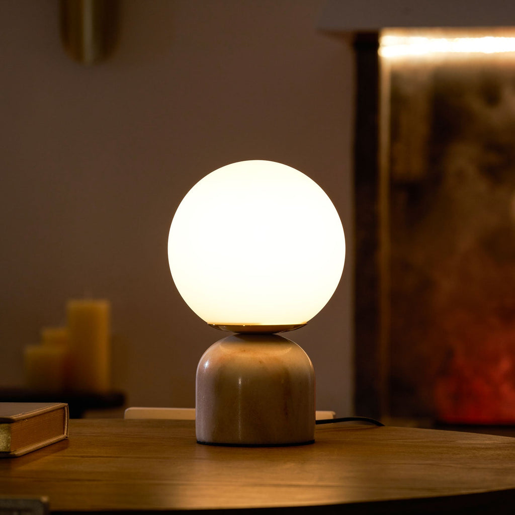 Marble Table Lamp Modern Globe Bedside Minimalist Bedroom - Image 45