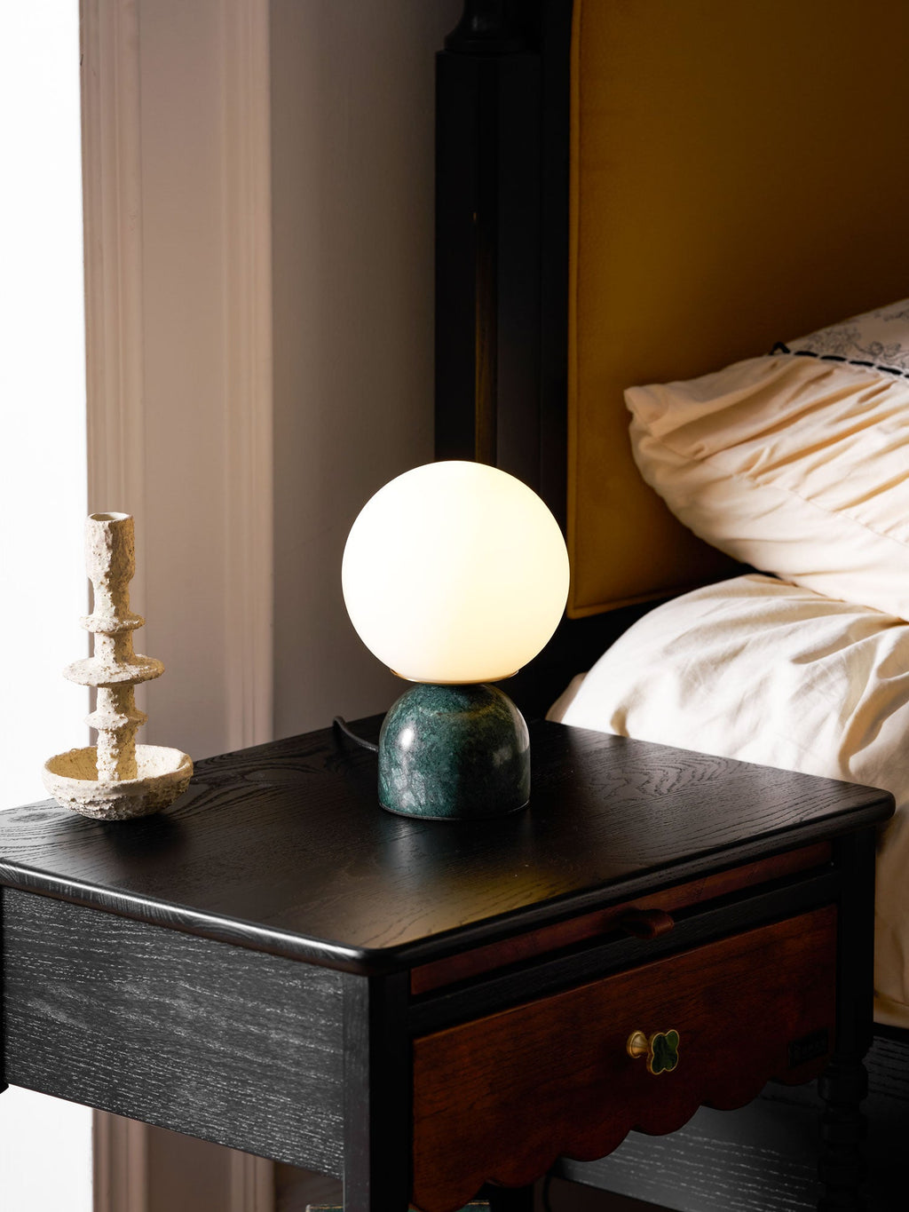 Marble Table Lamp Modern Globe Bedside Minimalist Bedroom - Image 26