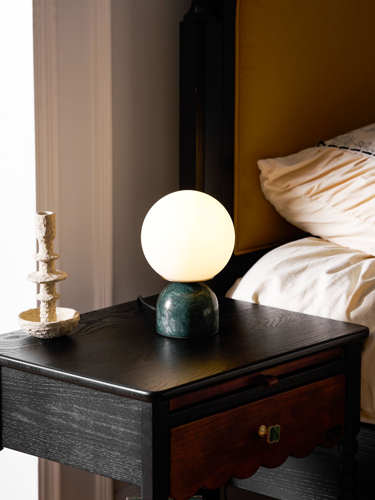 Marble Table Lamp Modern Globe Bedside Minimalist Bedroom - Image 26