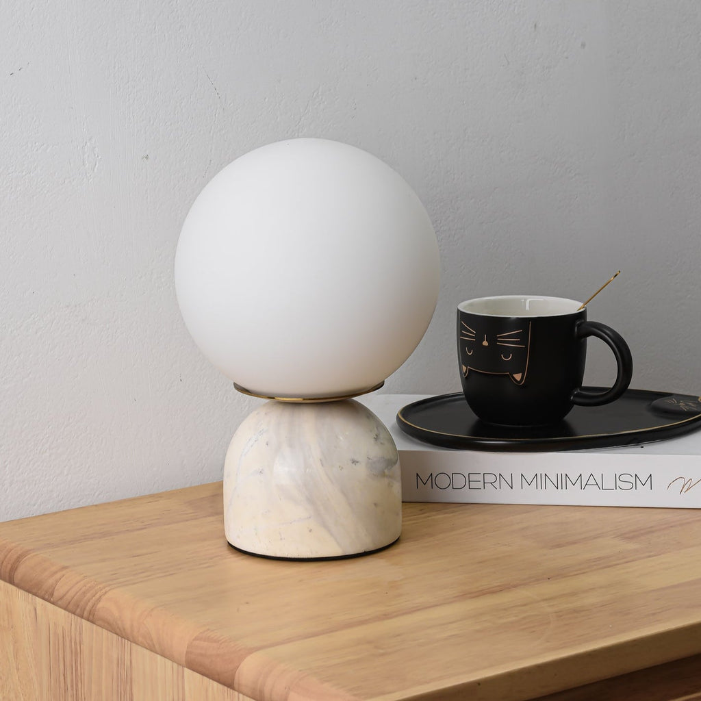 Marble Table Lamp Modern Globe Bedside Minimalist Bedroom - Image 4