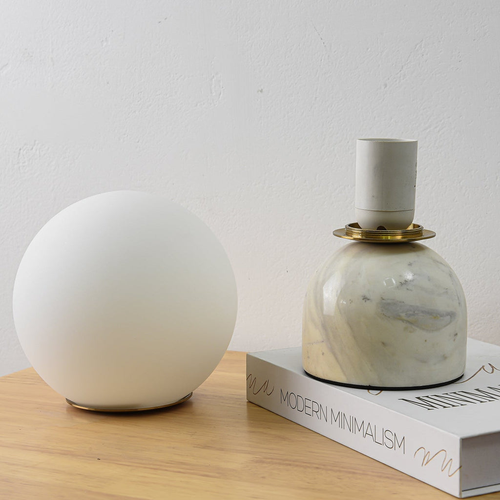Marble Table Lamp Modern Globe Bedside Minimalist Bedroom - Image 5