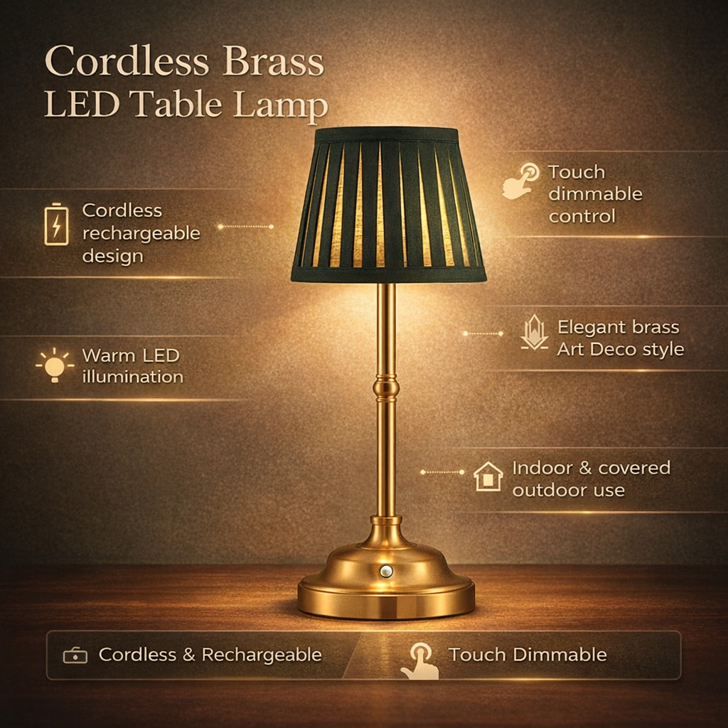 Cordless Table Lamp Rechargeable Touch Dimmable LED Bedside - Image 3