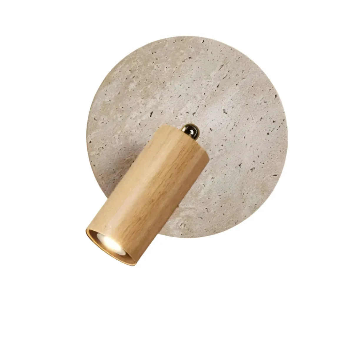 Modern Travertine Wood Wall Sconce Adjustable - Image 2