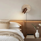 Modern Travertine Wood Wall Sconce Adjustable - Image 8