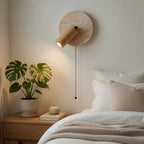 Modern Travertine Wood Wall Sconce Adjustable - Image 10