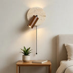 Modern Travertine Wood Wall Sconce Adjustable - Image 12