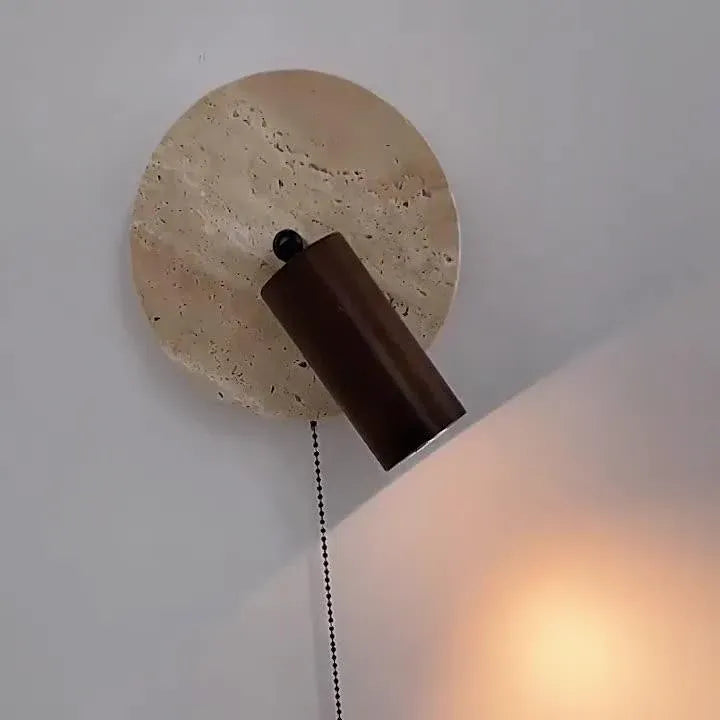 Modern Travertine Wood Wall Sconce Adjustable - Image 14