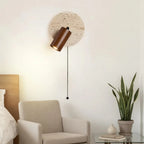 Modern Travertine Wood Wall Sconce Adjustable - Image 4