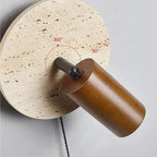 Modern Travertine Wood Wall Sconce Adjustable - Image 13