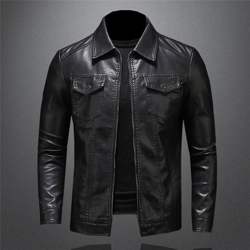 Timeless Elegance Durable Casual Outdoor Leather Jacket for Men
