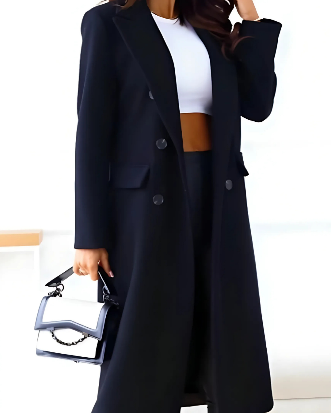 Women's Long Mid-Calf Length Winter Overcoat
