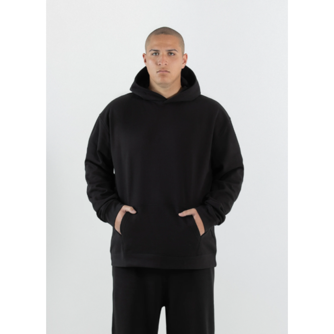 Men's Casual Oversized Warm Tracksuit with Hood and Adjustable Drawstring Pants