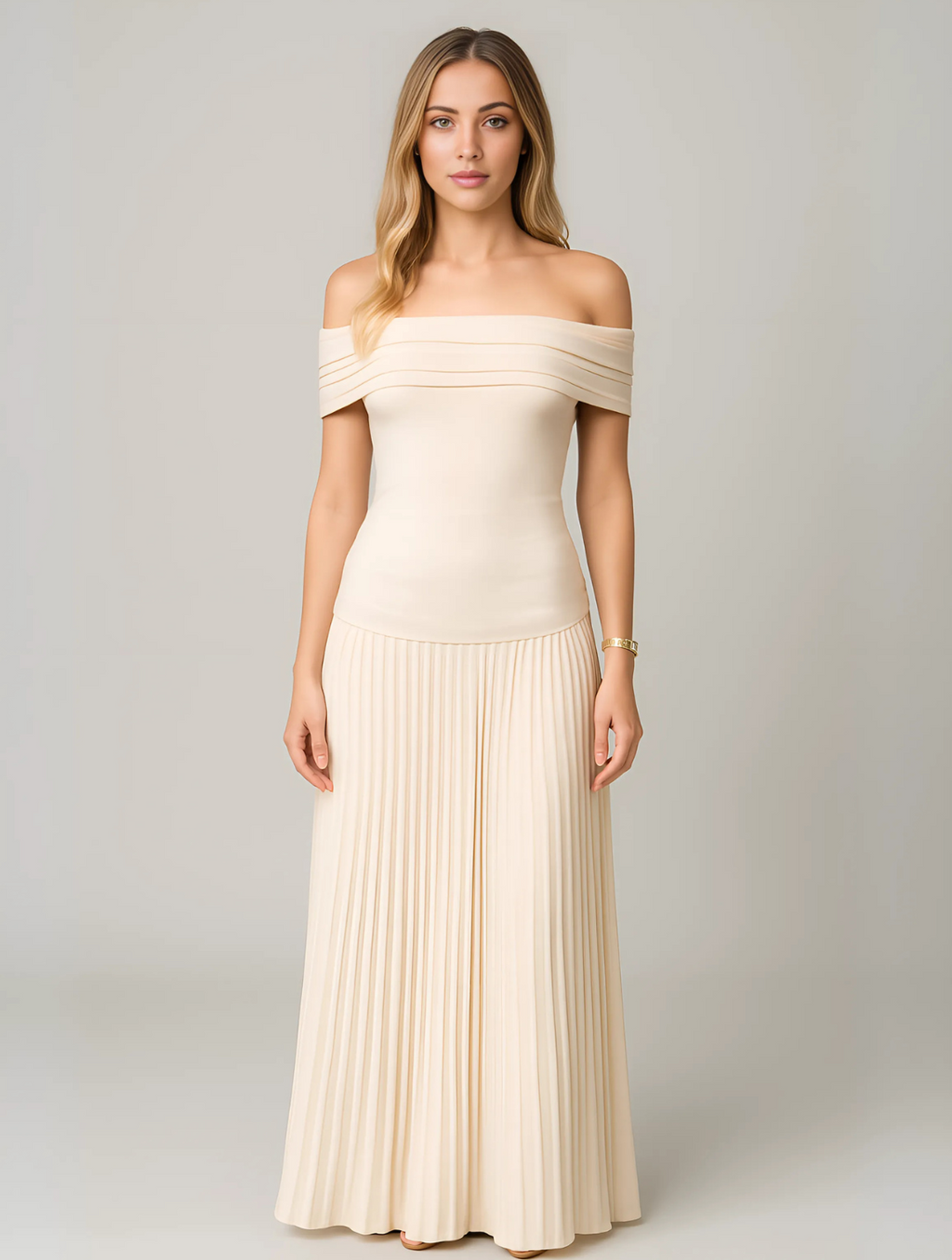 Women’s Evening Pleated Wedding Guest Dresses Maxi