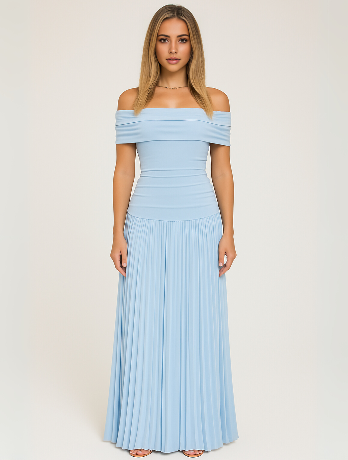 Women’s Evening Pleated Wedding Guest Dresses Maxi
