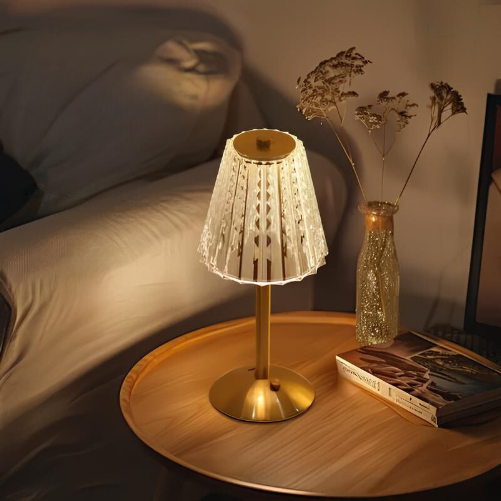 Exquisite Crystal LED Table Lamp with Touch Control and Dimmable Light