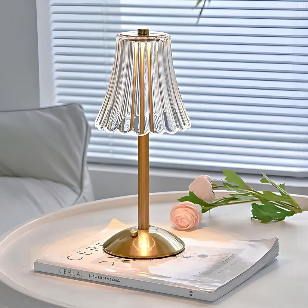 Exquisite Crystal LED Table Lamp with Touch Control and Dimmable Light