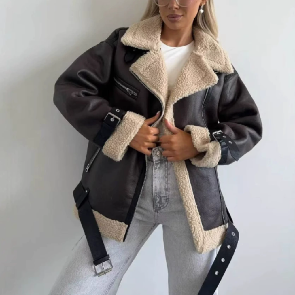 Sophisticated Timeless Aviator Thermal Insulated Jacket for Women