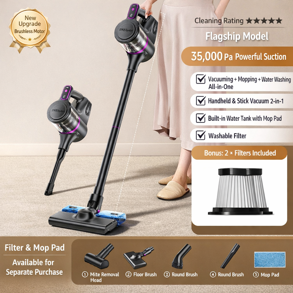 Cordless Stick Vacuum Rechargeable 2 in 1 Handheld LED Display - Image 4