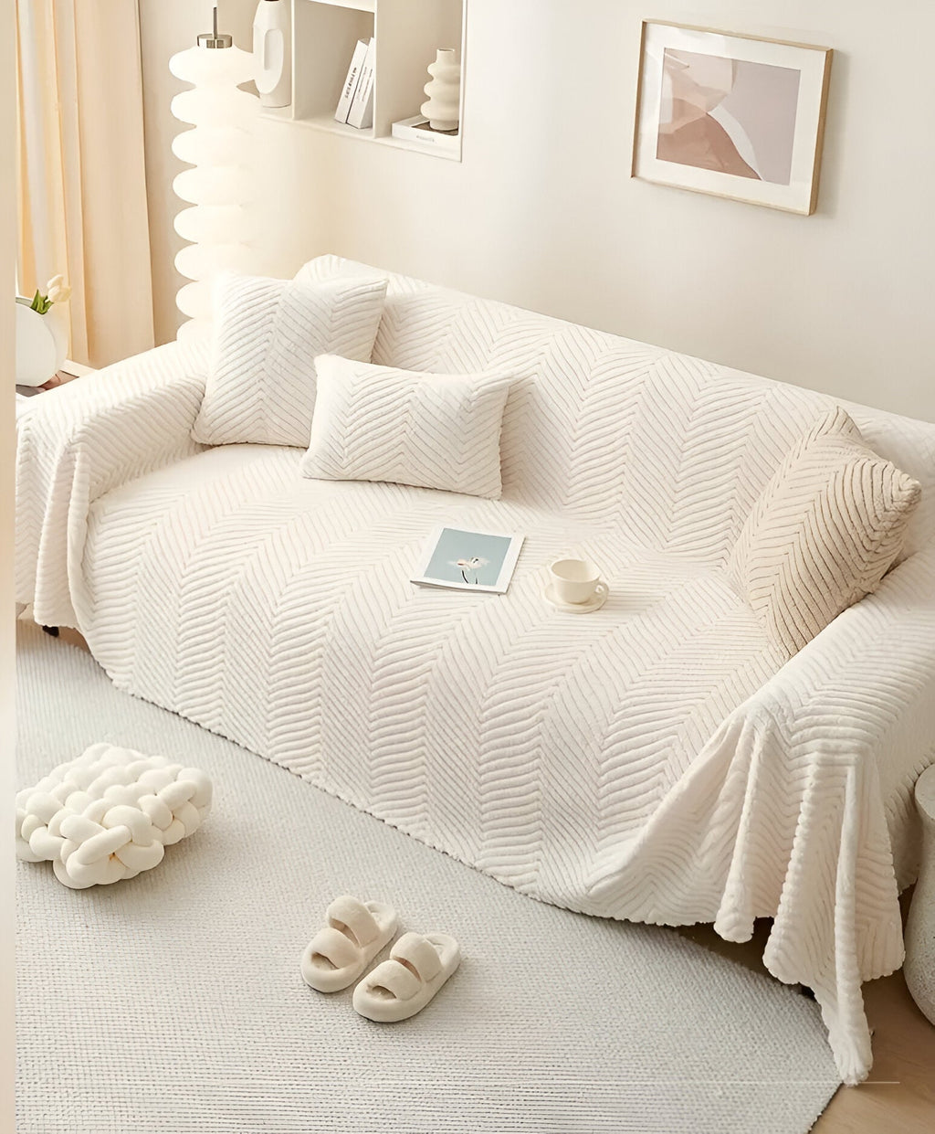 Versatile Geometric  Flexible Protective Cover for Bed and Sofas