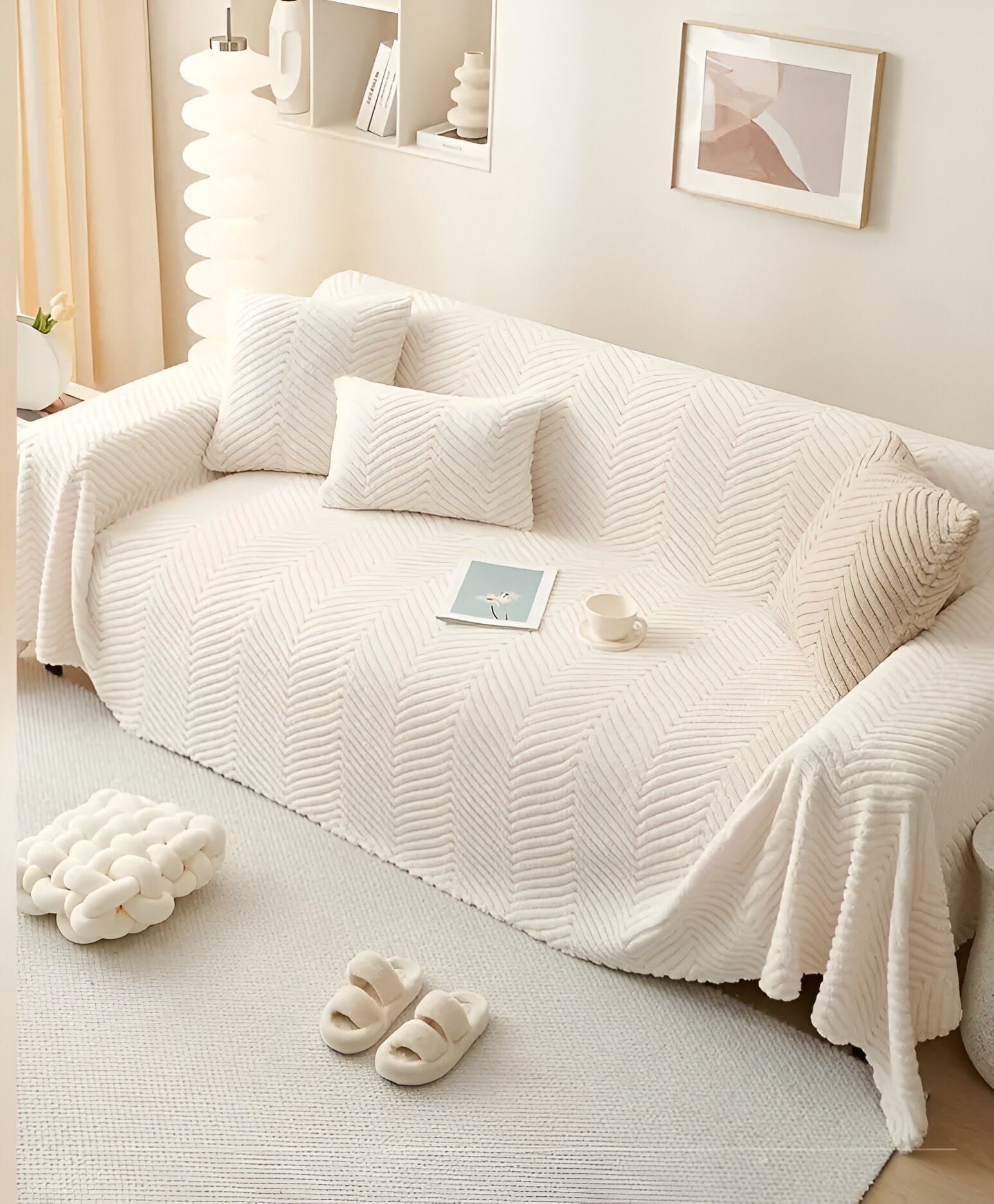 Versatile Geometric  Flexible Protective Cover for Bed and Sofas