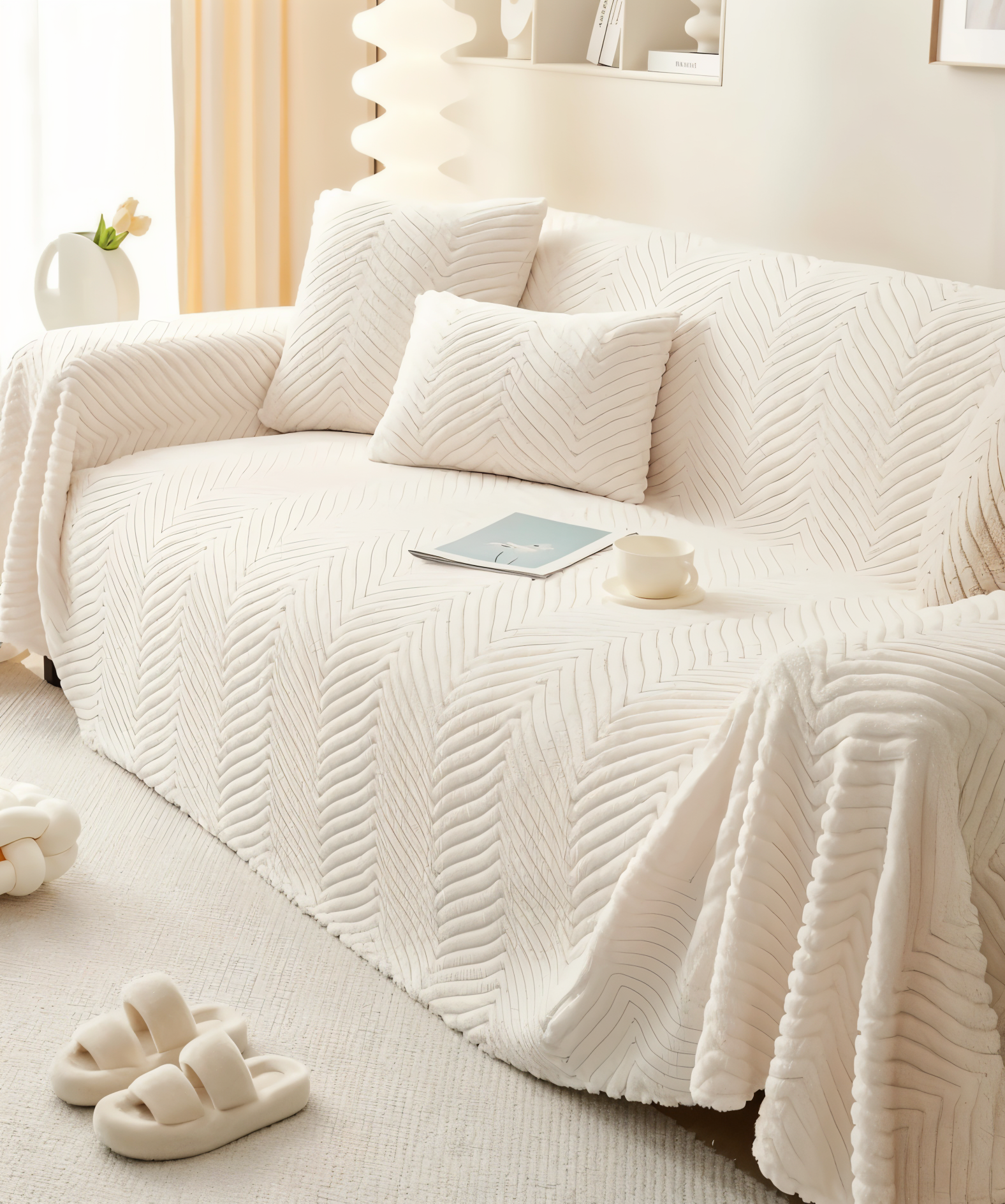 Versatile Geometric  Flexible Protective Cover for Bed and Sofas