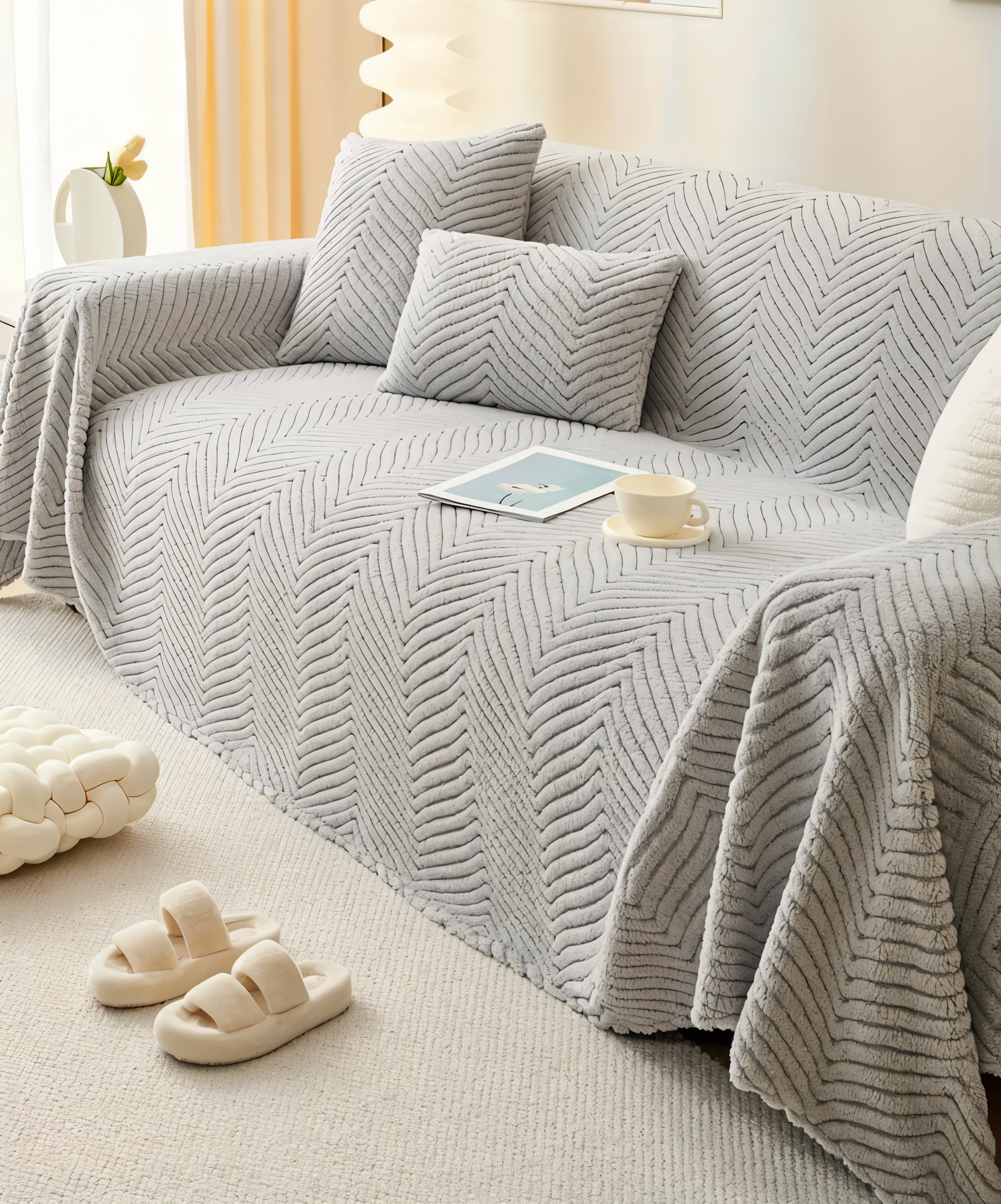 Versatile Geometric  Flexible Protective Cover for Bed and Sofas