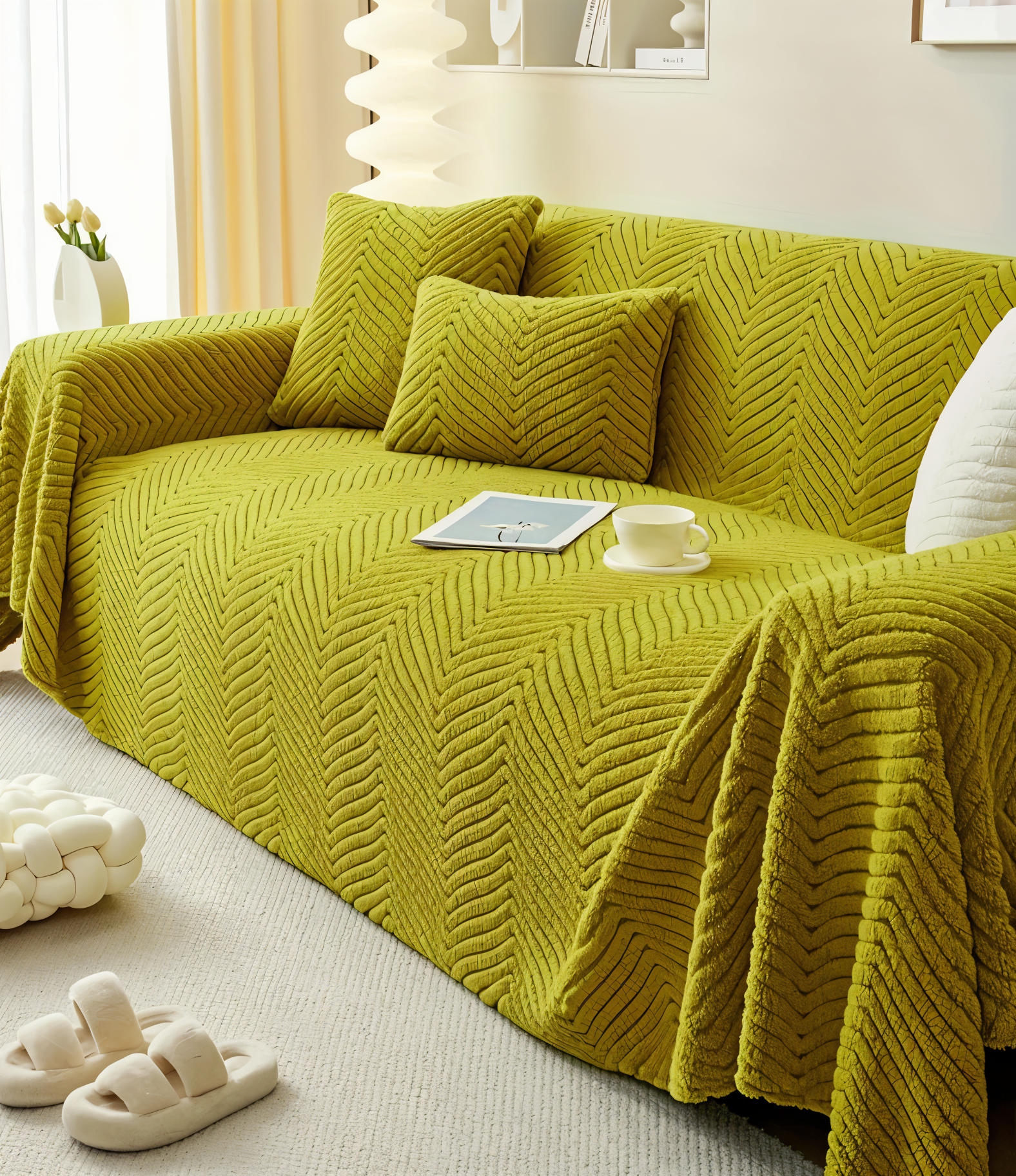 Versatile Geometric  Flexible Protective Cover for Bed and Sofas