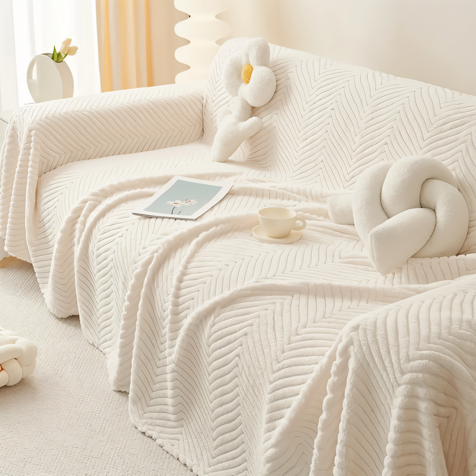 Versatile Geometric  Flexible Protective Cover for Bed and Sofas