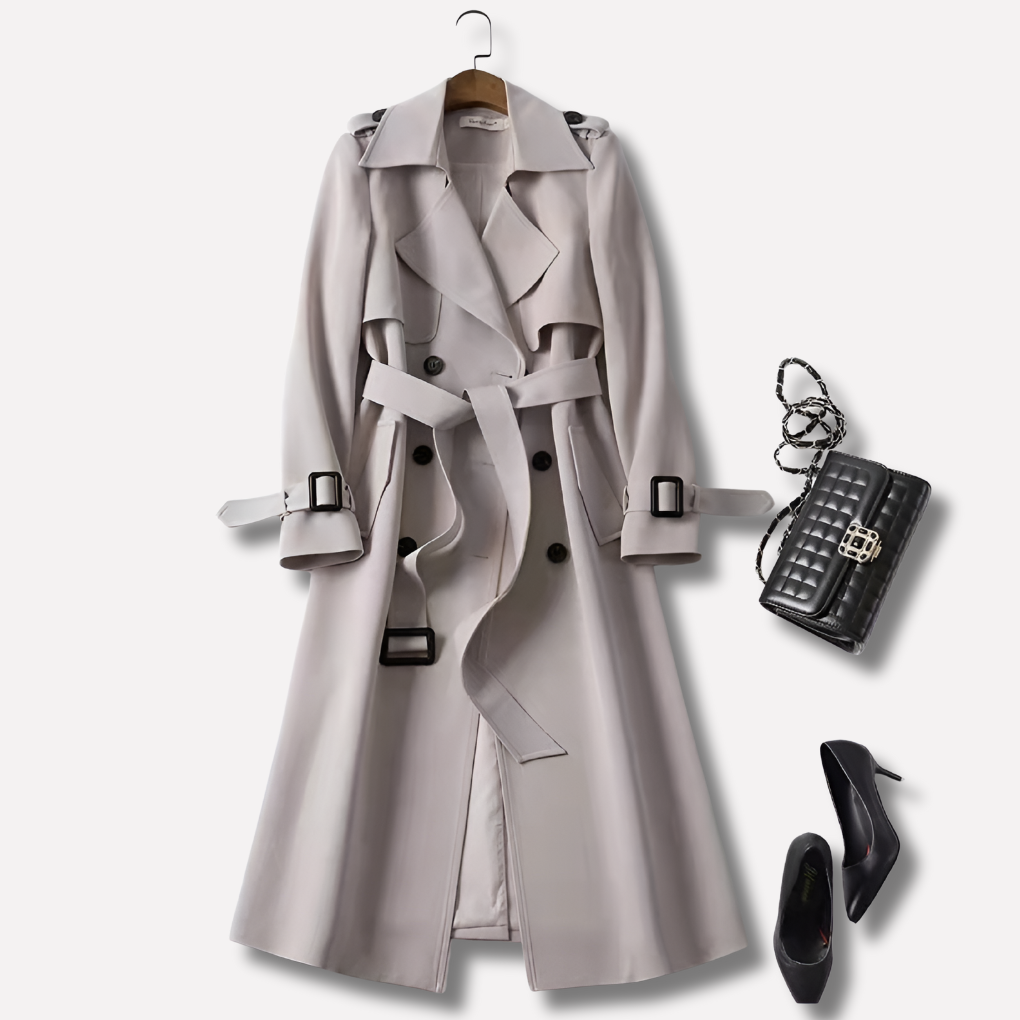 Retro Modern Long Trendy Trench Coat for Women