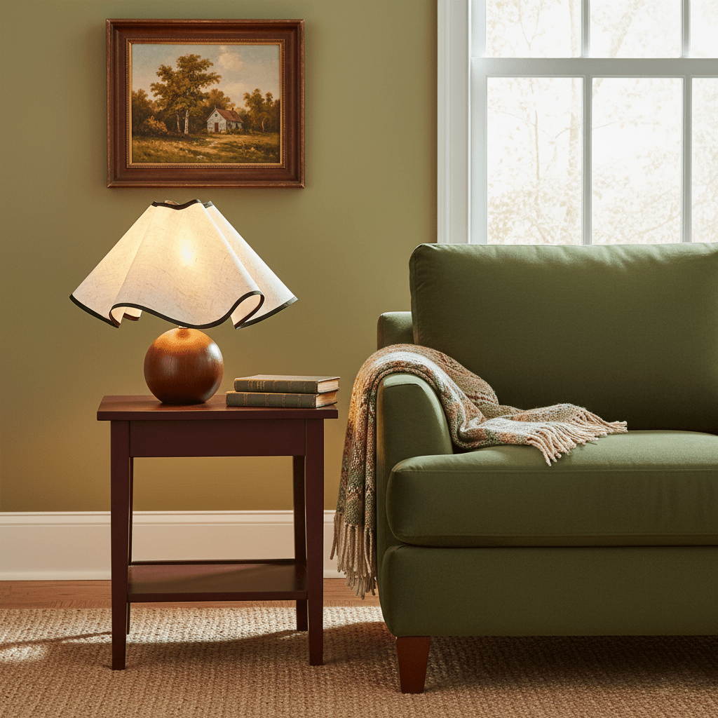 Modern Table Lamp Wood Base Linen Shade Bedside Decor - Image 6